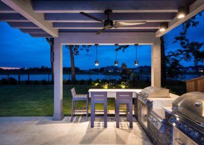 pergola with outdoor kitchen grill and griddle