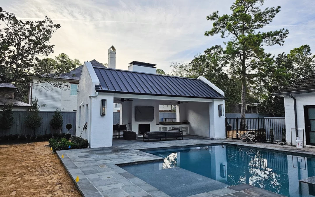 pool house covered patio area