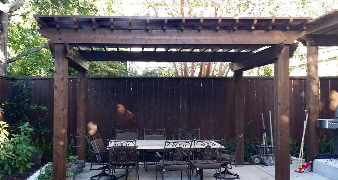 stained pergola