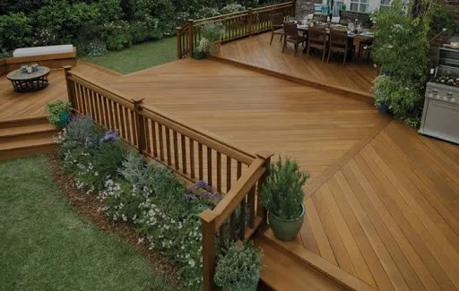 a wooden deck built in Houston