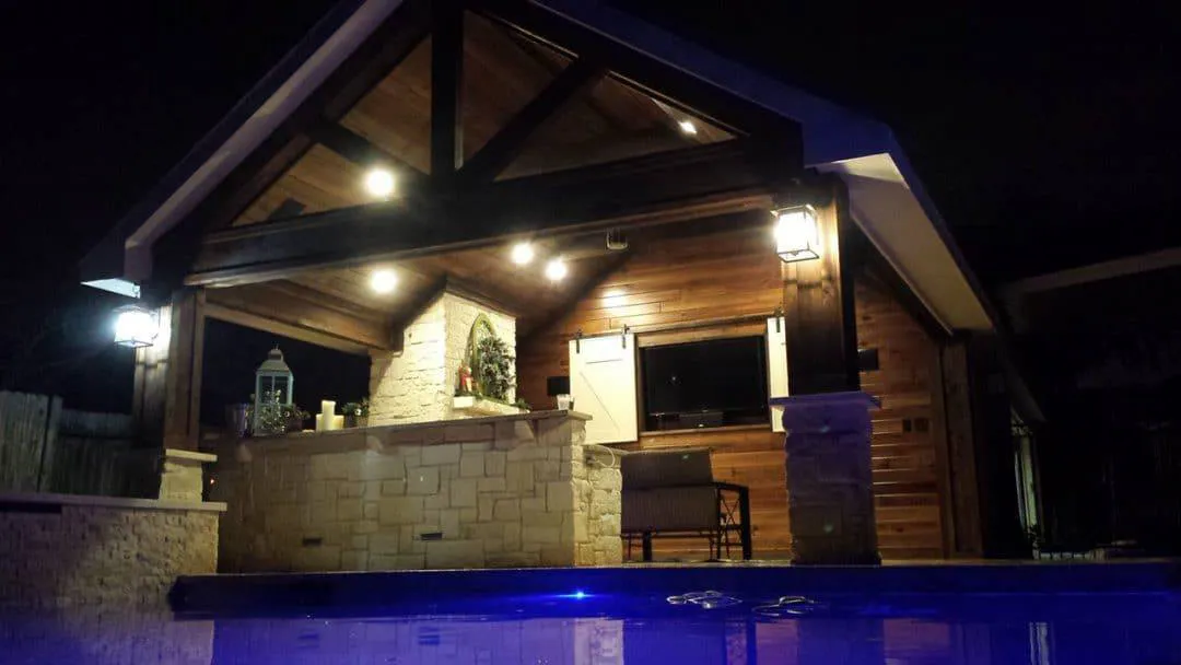 poolside patio cover stone bar cooking area