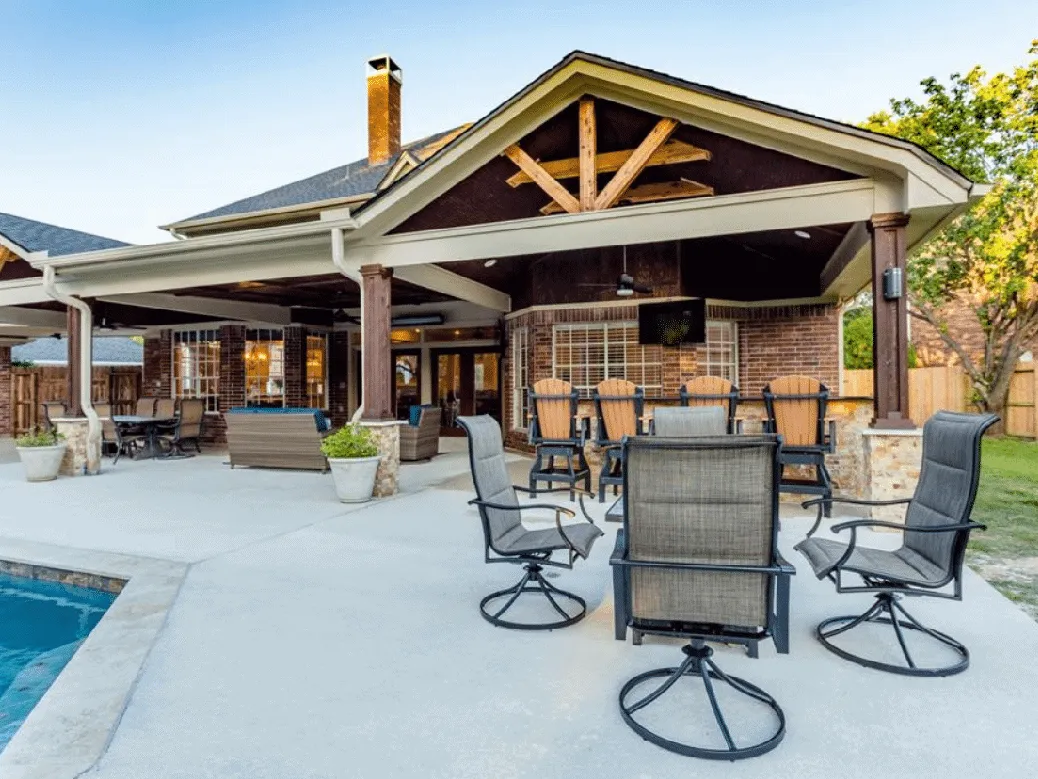 roof addition with outdoor living area