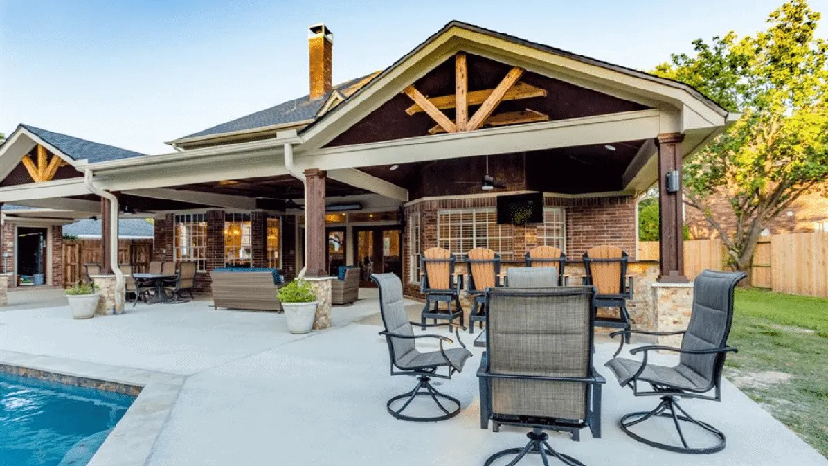 roof addition with outdoor living area